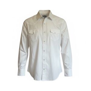 Gibson Trading Co White Western Pearl Snap Shirt Men’s LT Long Sleeve Rodeo EUC
